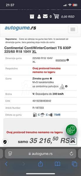 Continental 225/60 R18 Sve sezone