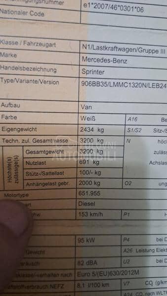 Mercedes Benz Sprinter 313cdi om651