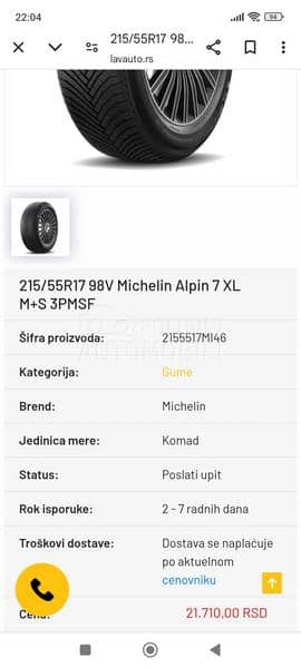 Michelin 215/55 R17 Zimska