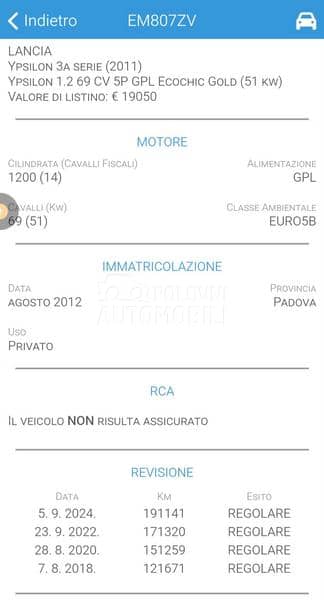 Lancia Ypsilon 1.2 B / TNG