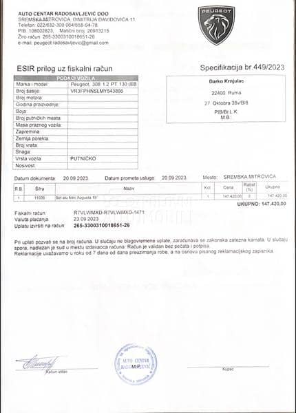 Aluminijumske felne Peugeot 19" 5 x 108