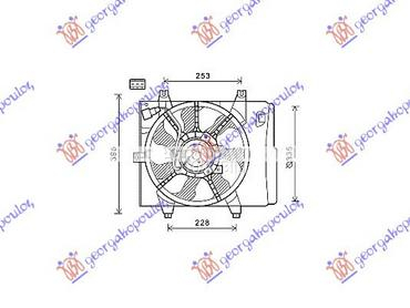 VENTILATOR KOMPLET (BENZIN/DIZ za Kia Picanto od 2008. do 2011. god.