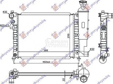 HLADNJAK MOTORA XN (39x32) za Citroen Saxo od 1996. do 1999. god.