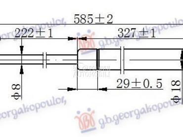 AMORTIZER GEPEK VRATA (585L-30 za Peugeot 106 od 1996. do 2003. god.