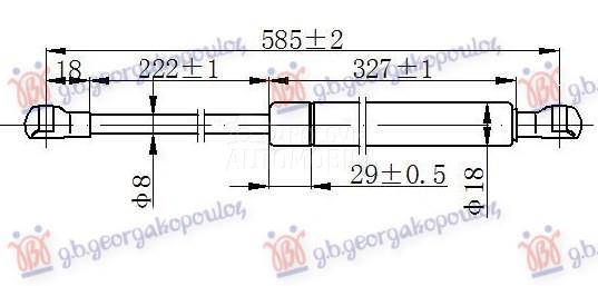 AMORTIZER GEPEK VRATA (585L-30