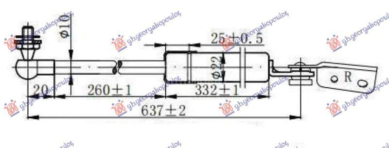 AMORTIZER GEPEK VRATA (637L-31