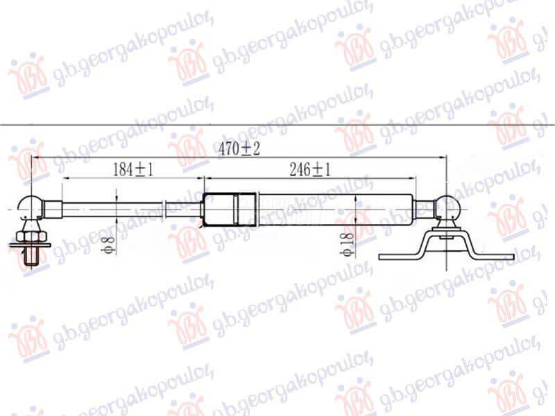 AMORTIZER GEPEK VRATA (470L-20
