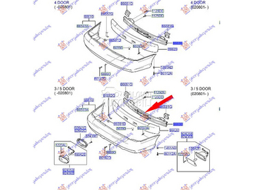SINA ZADNJEG BRANIKA za Hyundai Accent od 1999. do 2002. god.