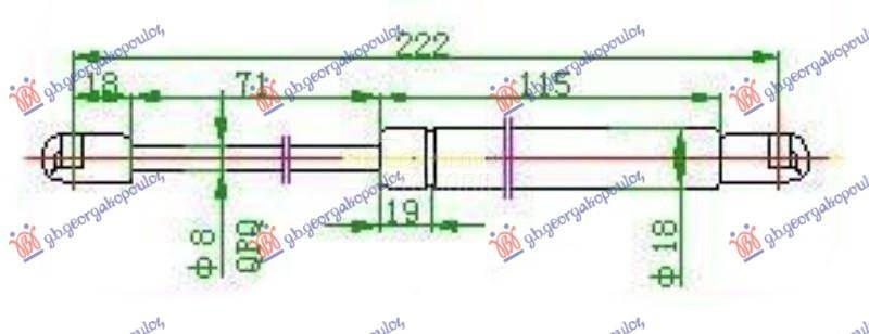 AMORTIZER GEPEK VRATA (CABRIO)