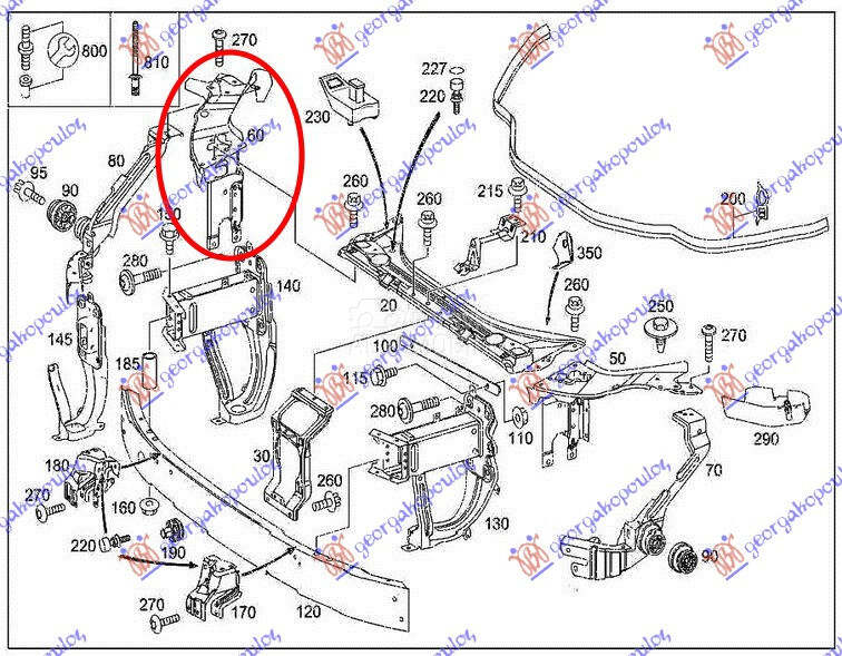 OKVIR FARA GORNJI METALNI