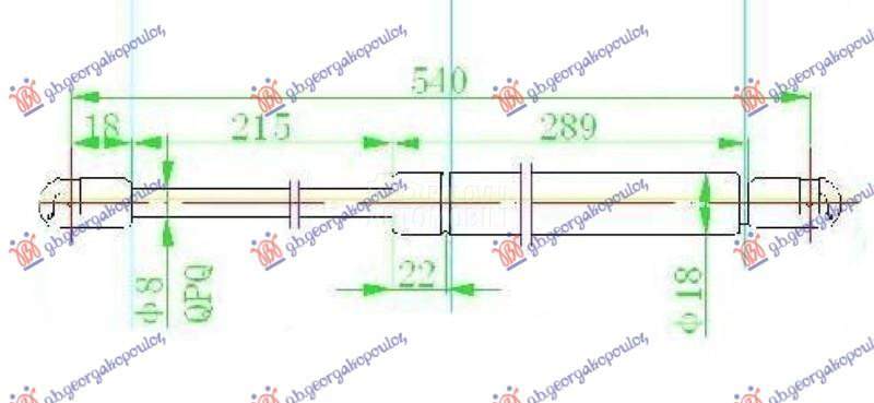 AMORTIZER GEPEK VRATA (540L-38