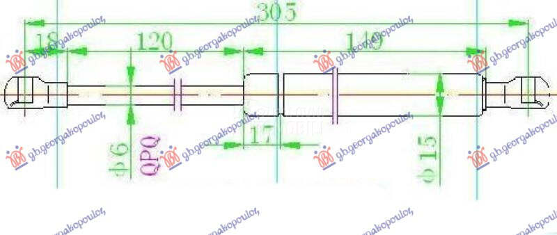 AMORTIZER GEPEK VRATA (305L-13