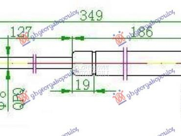 AMORTIZER GEPEK VRATA (350L-44 za Mercedes Benz SLK Klasa od 1996. do 2004. god.