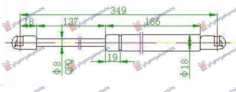 AMORTIZER GEPEK VRATA (350L-44