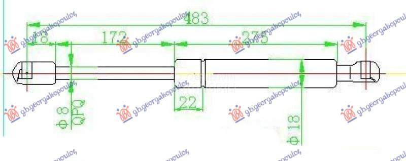AMORTIZER GEPEK VRATA (483L-37