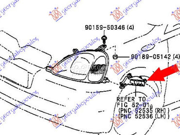 NOSAC PREDNJEG BRANIKA BOCNI P za Toyota Yaris od 1999. do 2005. god.