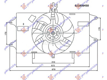 VENTILATOR KOMPLET (1.2 BENZIN za Fiat Doblo od 2001. do 2005. god.