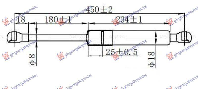 AMORTIZER GEPEK VRATA (451L-38