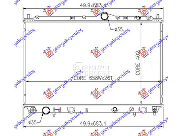 HLADNJAK MOTORA 1.9 TD (40.2x6 za Mitsubishi Carisma od 1996. do 2005. god.