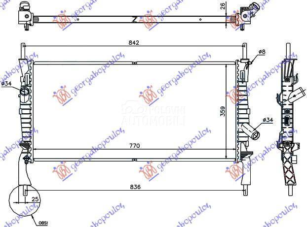 HLADNJAK MOTORA 2.2/2.4 TDCI 2