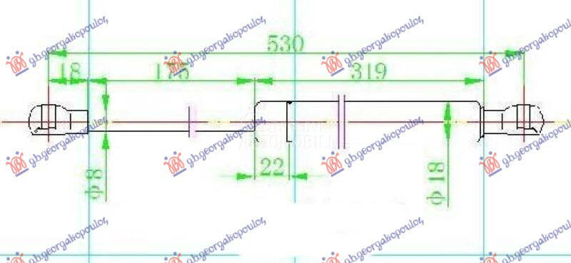 AMORTIZER GEPEK VRATA (530L-53