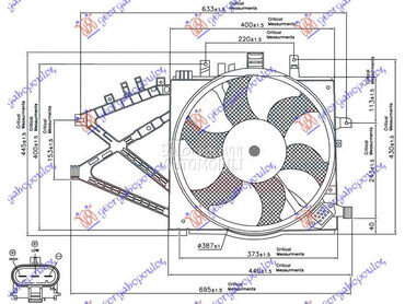VENTILATOR HLADNJAKA KOMPLET B za Opel Corsa C od 2000. do 2006. god.