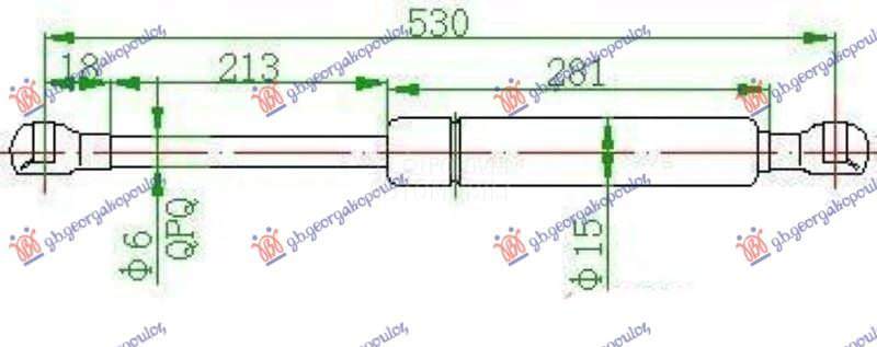 AMORTIZER GEPEK STAKLA (530L-1