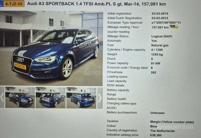 Audi A3 1.4 g tron Sline Aut