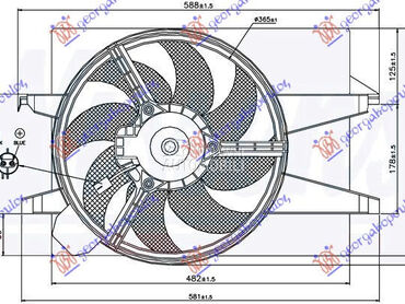 VENTILATOR KOMPLET (BENZIN/DIZ za Ford Fiesta od 2002. do 2008. god.