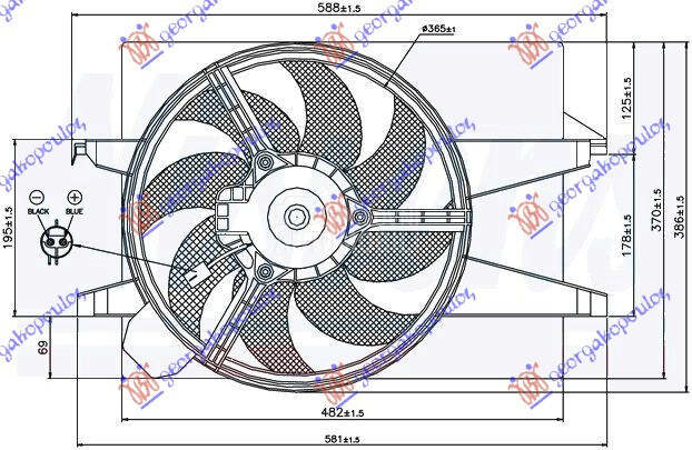 VENTILATOR KOMPLET (BENZIN/DIZ