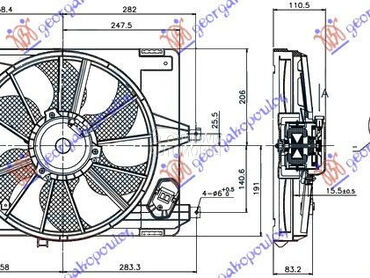 VENTILATOR KOMPLET (1.4/1.6) ( za Dacia Sandero od 2008. do 2012. god.