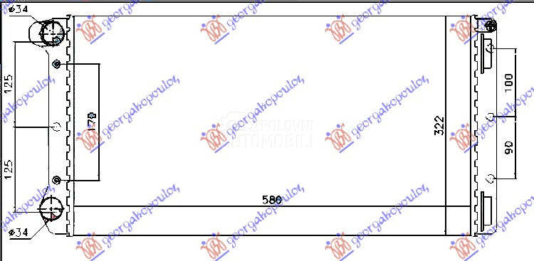 HLADNJAK MOTORA 1.9 JTD (58x30