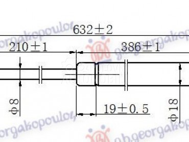 AMORTIZER GEPEK VRATA (632L-60 za Peugeot 806 od 1994. do 2002. god.