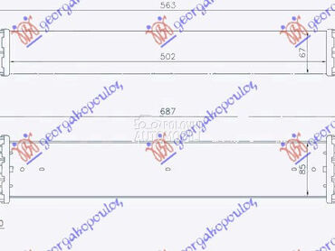 HLADNJAK INTERKULERA 1.9 TDi ( za Seat Alhambra od 1995. do 2010. god.