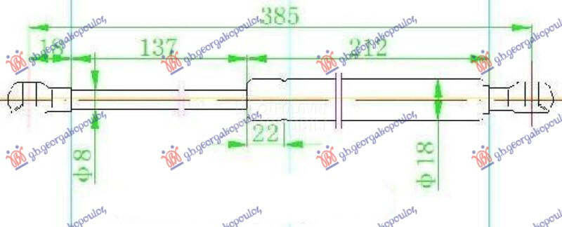 AMORTIZER GEPEK VRATA (385L-42