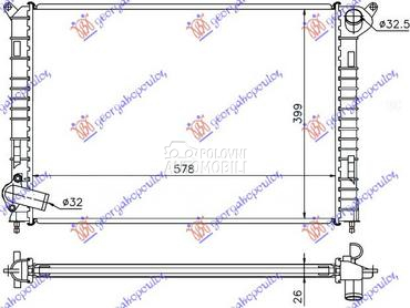 HLADNJAK MOTORA 1.6cc (ONE) 16 za MINI Cooper od 2002. do 2006. god.