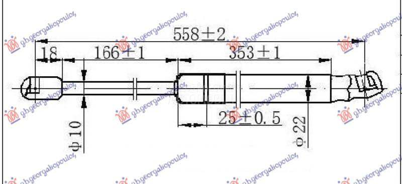 AMORTIZER GEPEK VRATA (558L-72
