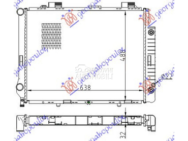 HLADNJAK MOTORA 2.8/3.2 BENZIN za Mercedes Benz E Klasa od 1996. do 1999. god.