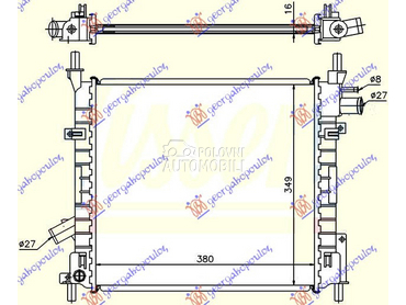 HLADNJAK MOTORA BENZIN (380x34 za Ford Ka od 1997. do 2008. god.