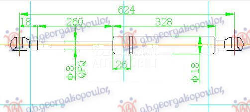 AMORTIZER GEPEK VRATA (625L-36