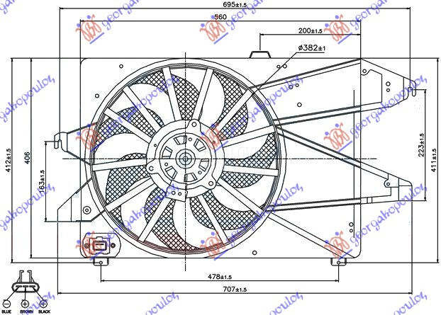 VENTILATOR HLADNJAKA KOMPLET (