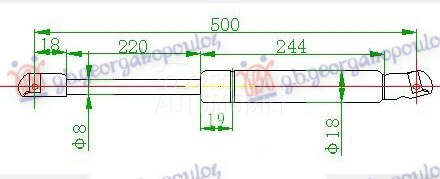 AMORTIZER GEPEK VRATA -00 (500