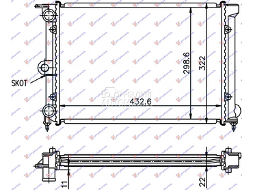 HLADNJAK MOTORA 1.0/1.3 (43x32 za Volkswagen Golf 2 od 1984. do 1988. god.