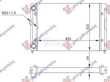 HLADNJAK MOTORA 1.4/1.6 (43x32 za Volkswagen Golf 3 od 1992. do 1998. god.