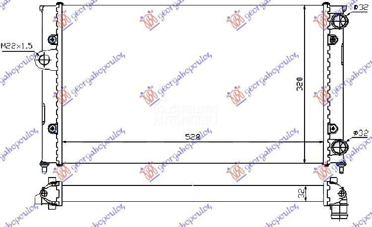 HLADNJAK MOTORA 1.8i 8V (52.5x