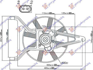 VENTILATOR HLADNJAKA KOMPLET ( za Citroen Saxo od 1999. do 2004. god.