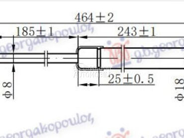 AMORTIZER GEPEK VRATA (465L-36 za Hyundai i10 od 2007. do 2010. god.