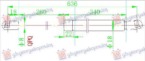 AMORTIZER GEPEK VRATA (640L-56