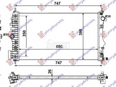 HLADNJAK MOTORA 2.0 TURBO (AUT za Opel Insignia od 2008. do 2013. god.