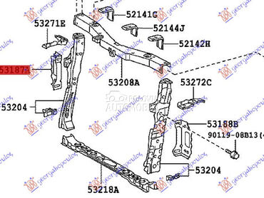 NOSAC HLADNJAKA METALNI za Toyota Auris od 2006. do 2010. god.